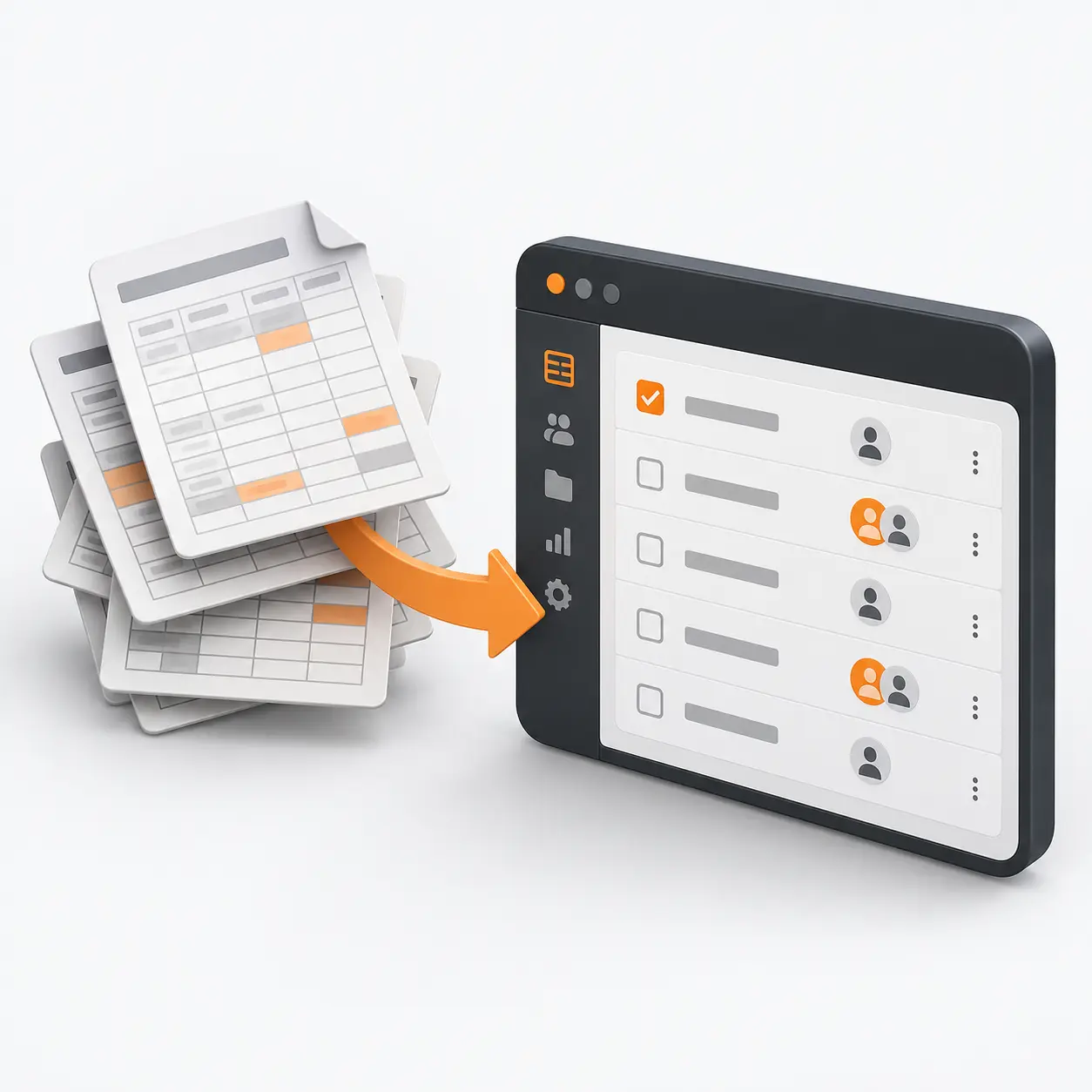 Ilustración conceptual: Sustitución de Excel crítico
